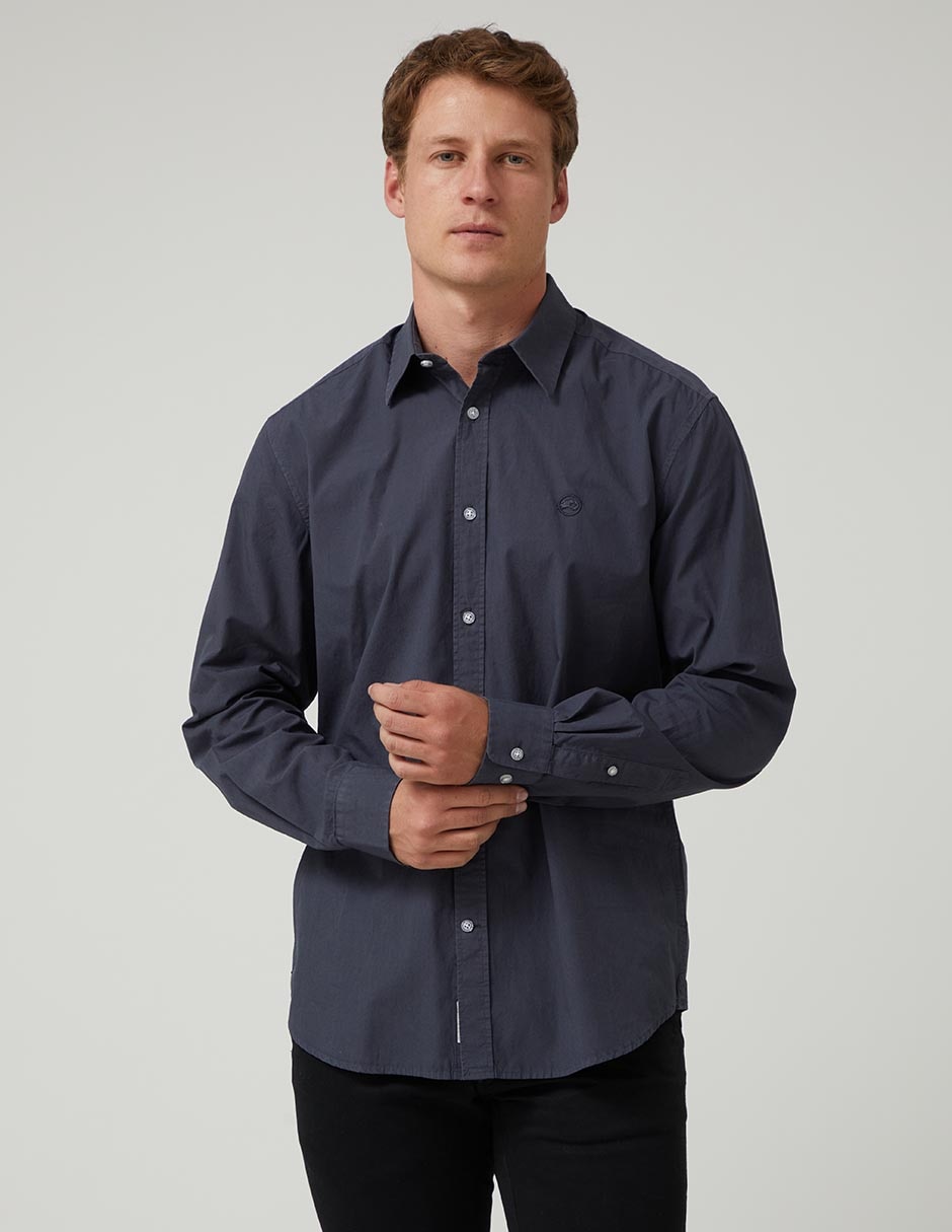 Camisa casual de algodón manga larga para hombre Camisa casual de algodón manga larga para hombre