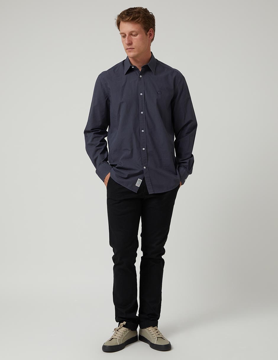 Camisa casual de algodón manga larga para hombre 3