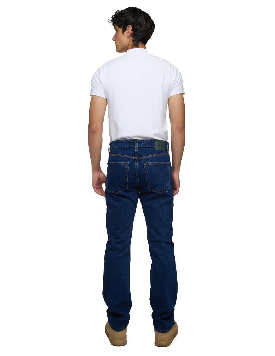 Jeans straight 8093 lavado obscuro para hombre 2