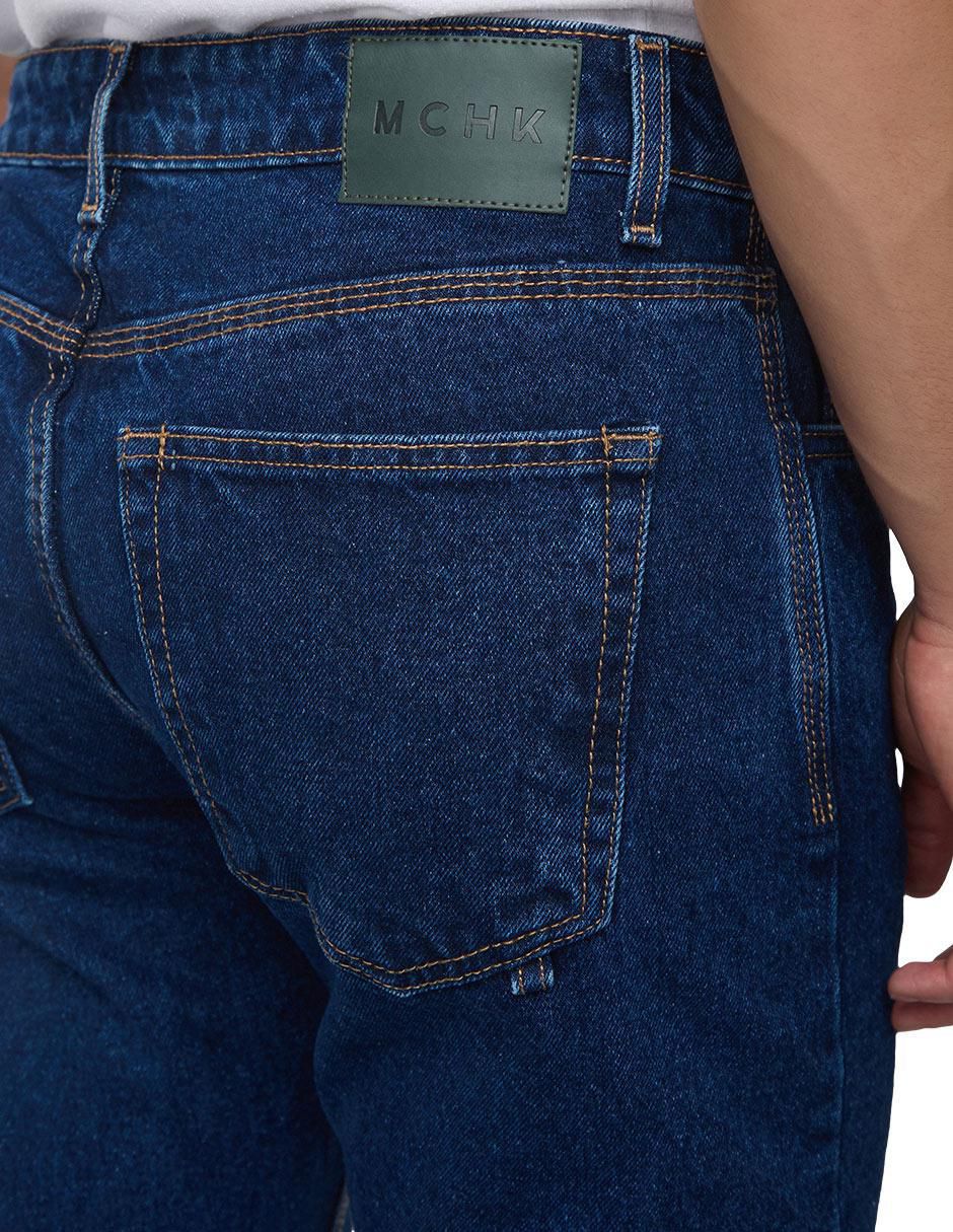 Jeans straight 8093 lavado obscuro para hombre 4
