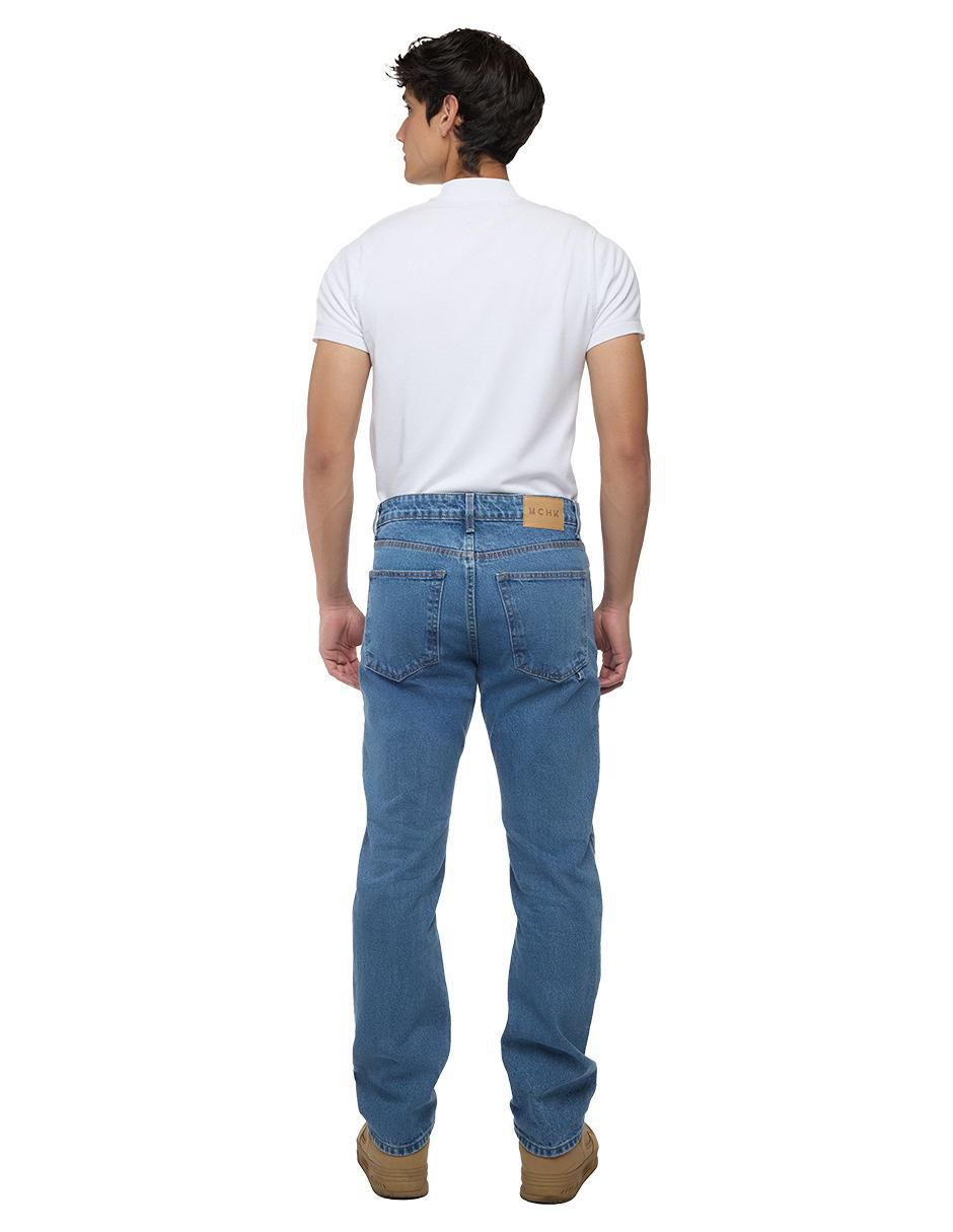 Jeans straight 8092  lavado medio para hombre 2