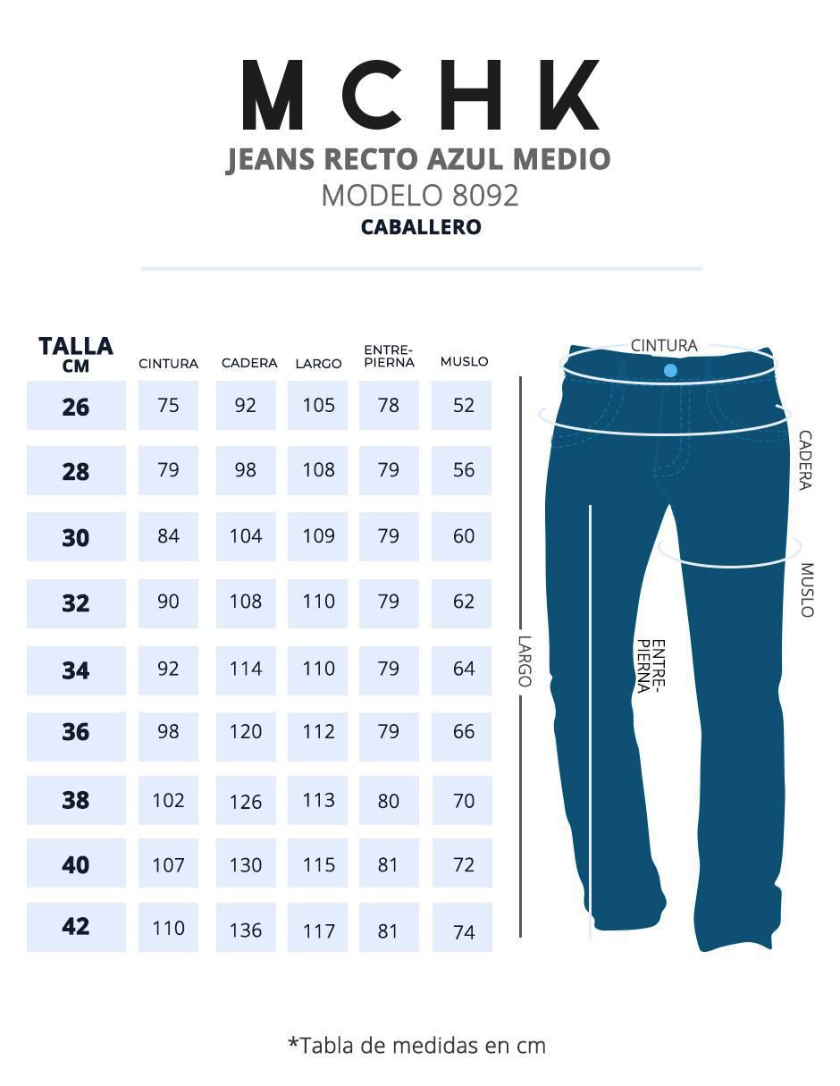 Jeans straight 8092  lavado medio para hombre 5