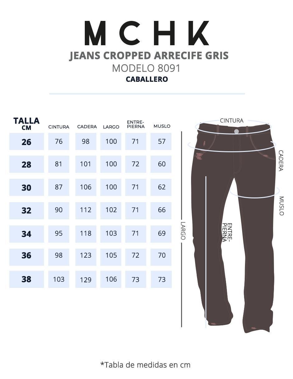 Jeans slim 8091 Cropped Recife Gris lavado medio para hombre 6