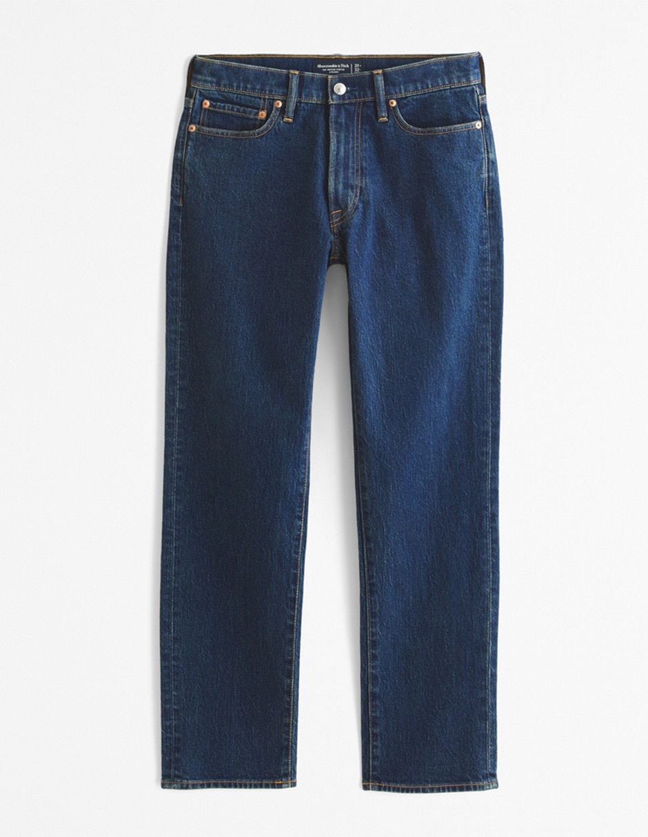Jeans straight lavado obscuro para hombre