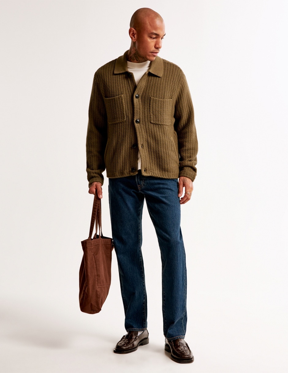 Jeans straight lavado obscuro para hombre 2