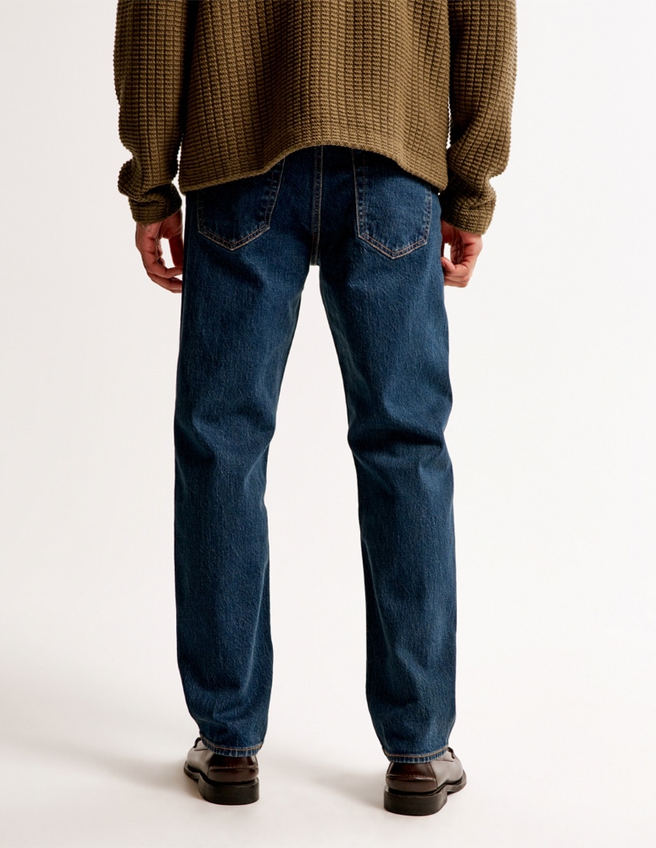 Jeans straight lavado obscuro para hombre 5