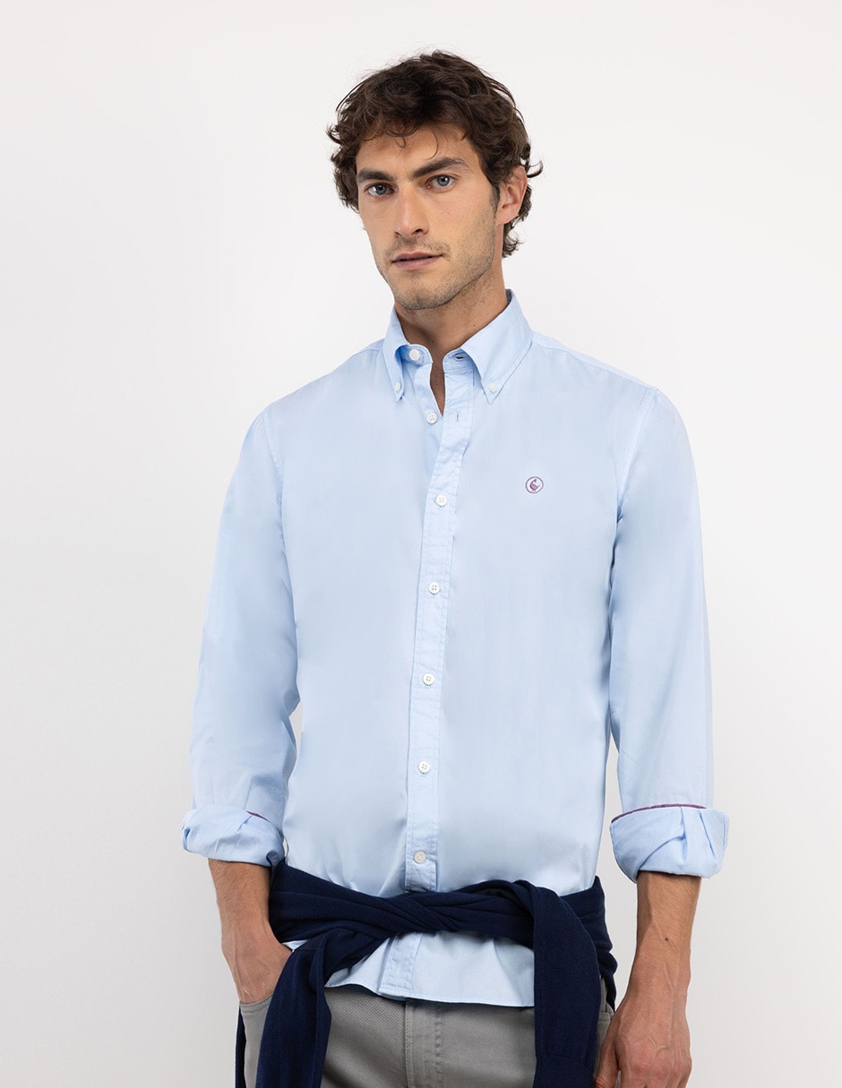 Camisa casual de algodón manga larga para hombre 1