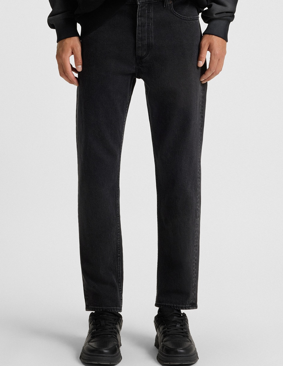 Jeans straight lavado medio para hombre