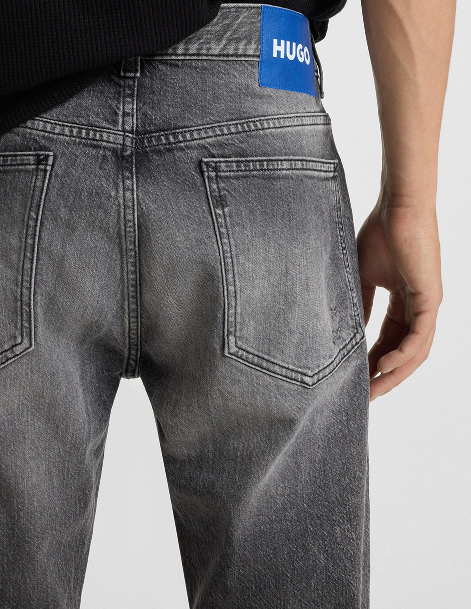 Jeans straight lavado obscuro para hombre 2