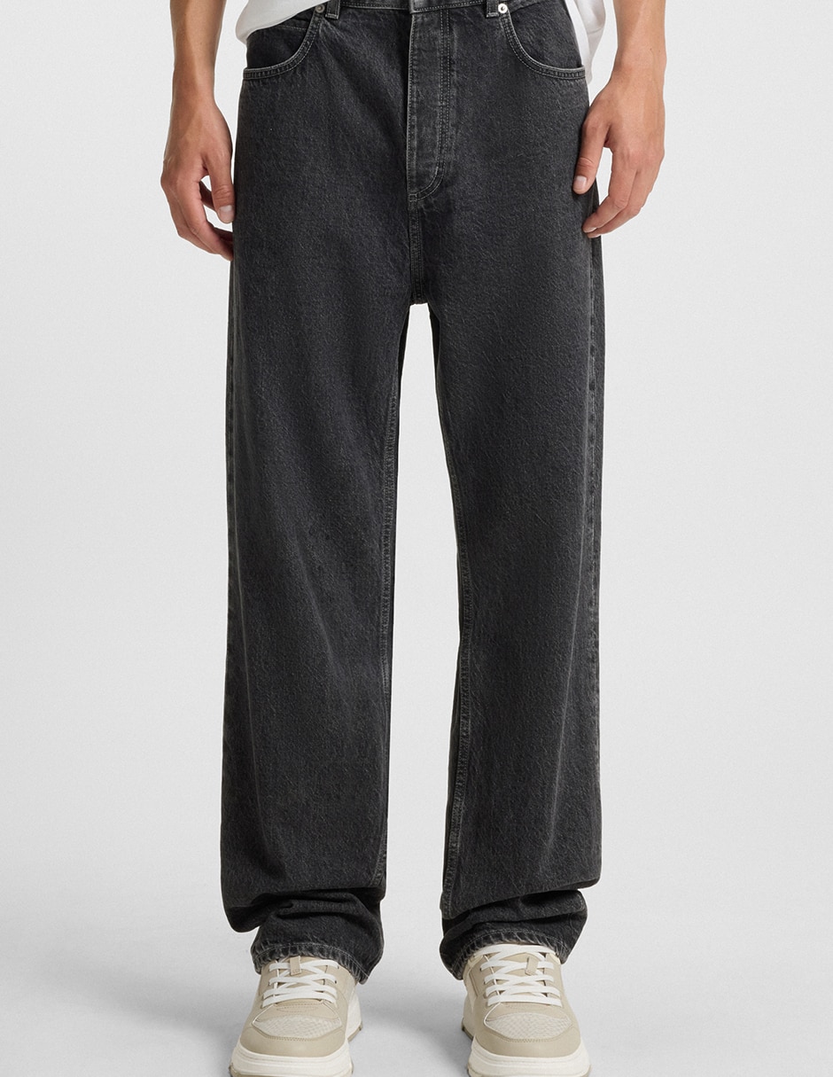 Jeans straight lavado medio para hombre