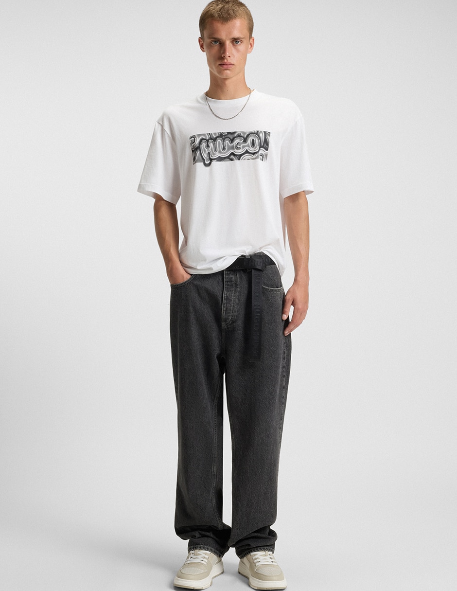 Jeans straight lavado medio para hombre 3