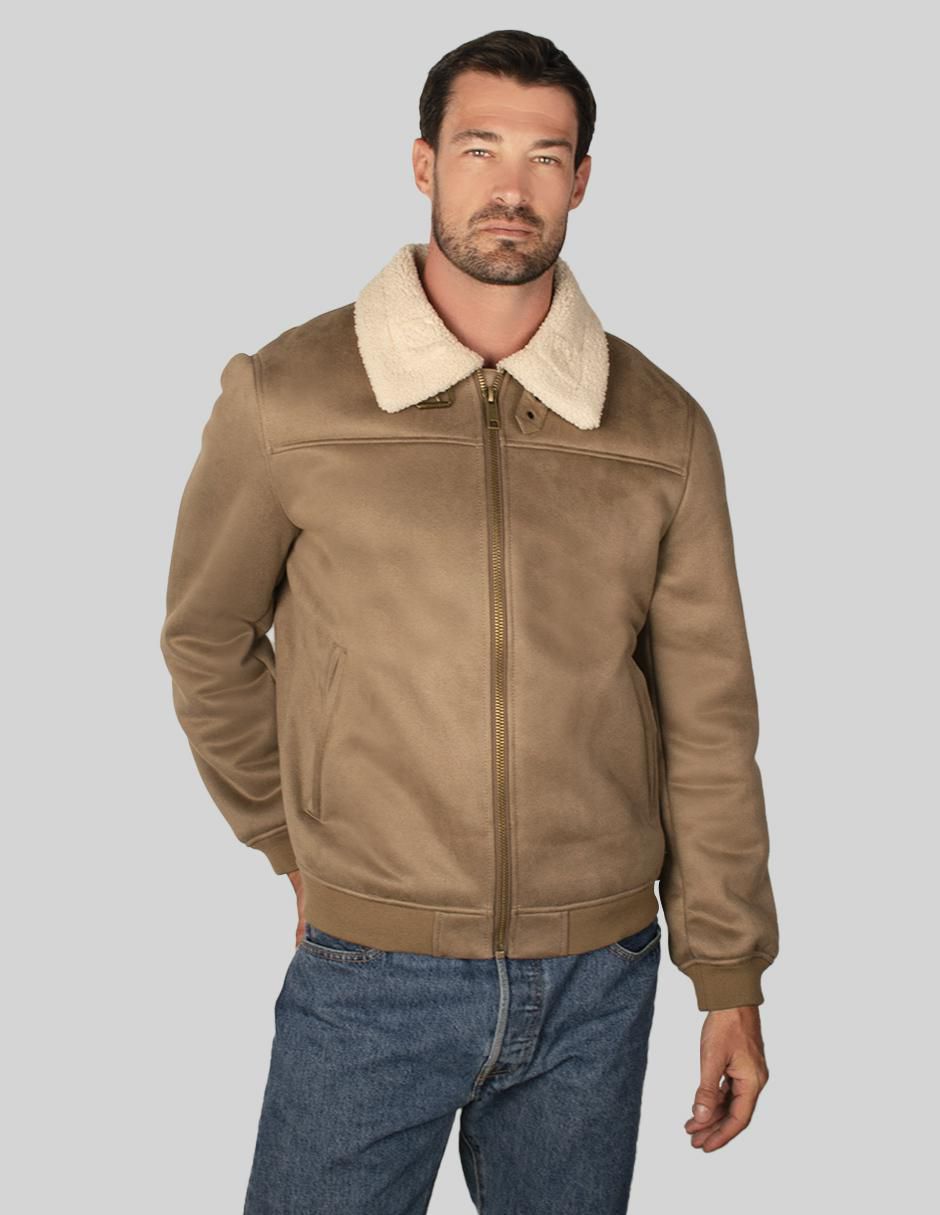 "chamarra" casual greenlander no "de" poliéster cuello a contraste "para hombre"