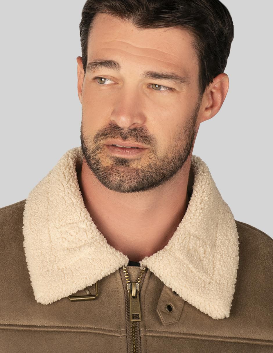 "chamarra" casual greenlander no "de" poliéster cuello a contraste "para hombre"