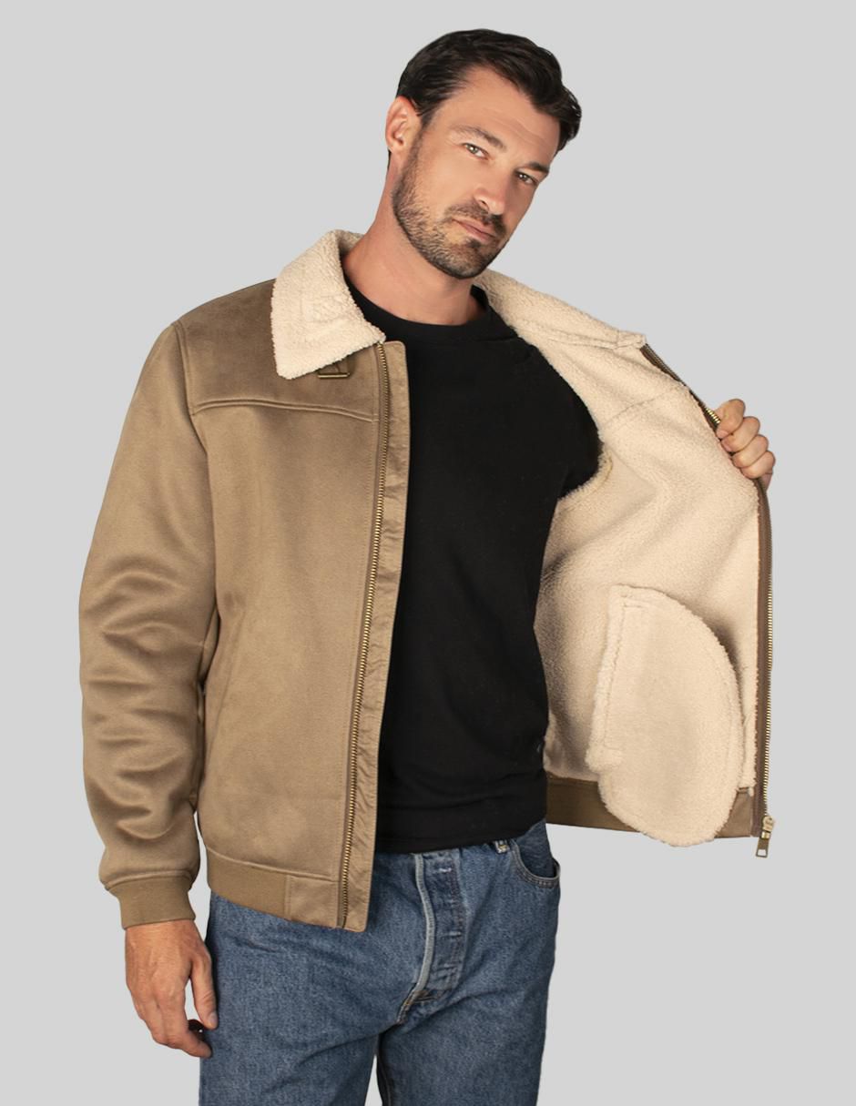 "chamarra" casual greenlander no "de" poliéster cuello a contraste "para hombre"