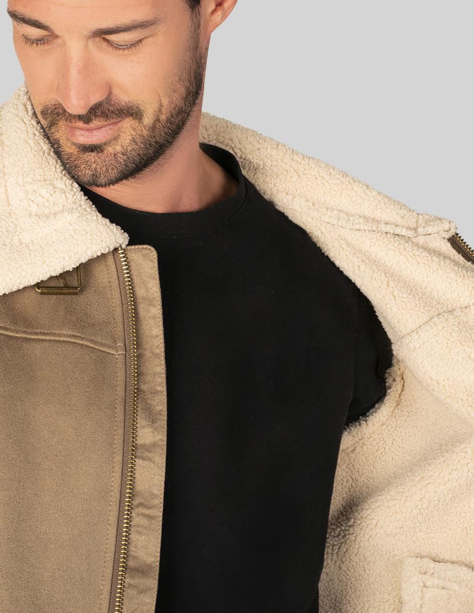 "chamarra" casual greenlander no "de" poliéster cuello a contraste "para hombre"