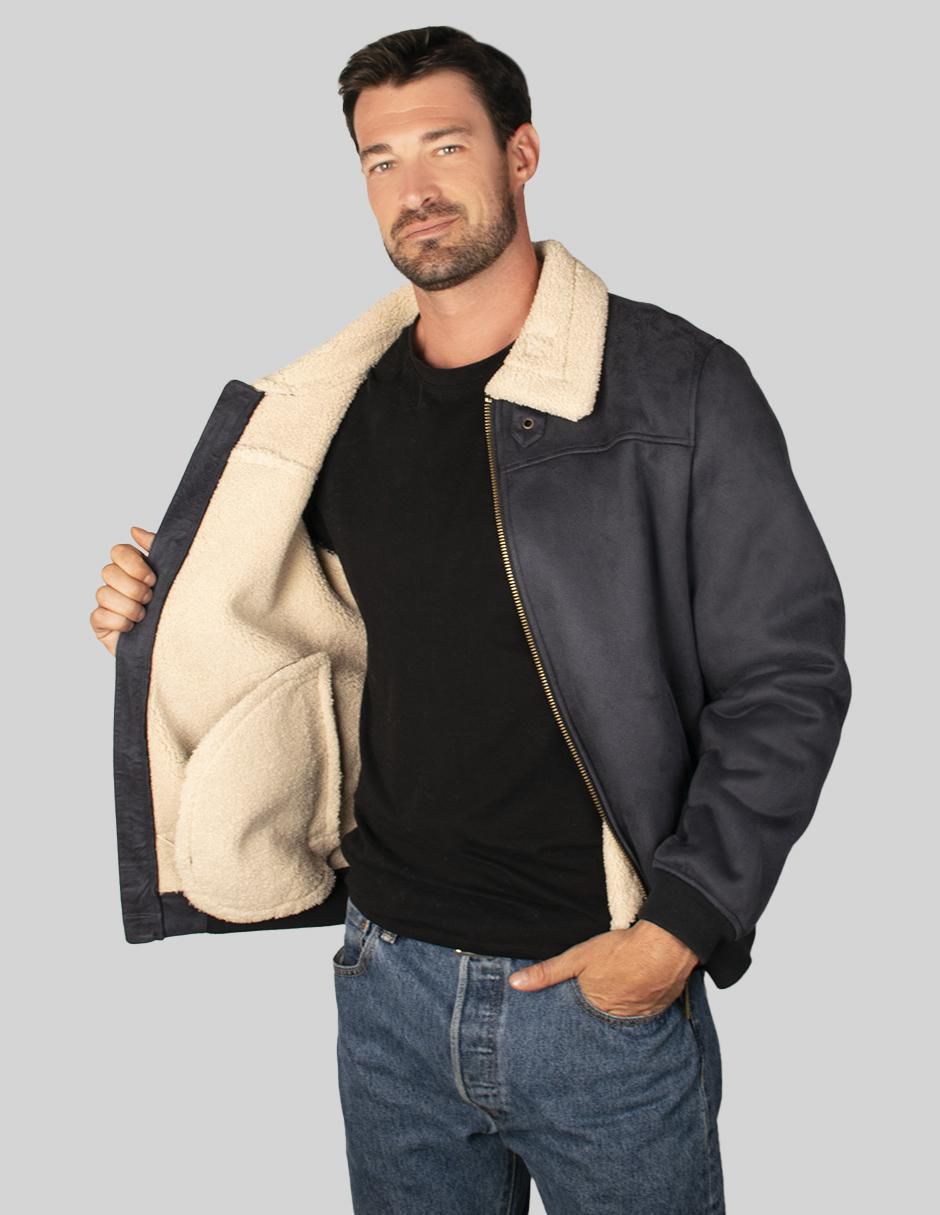 Chamarra casual cuello a contraste para hombre 3