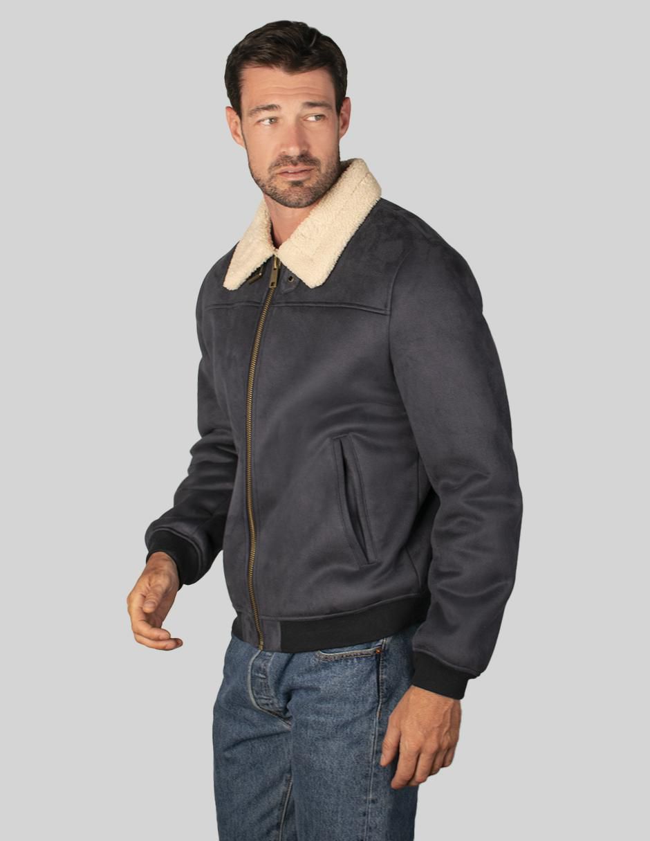 Chamarra casual cuello a contraste para hombre 5