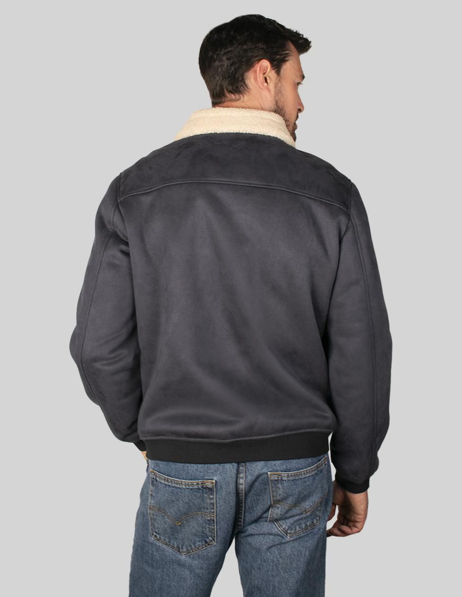 Chamarra casual cuello a contraste para hombre 6