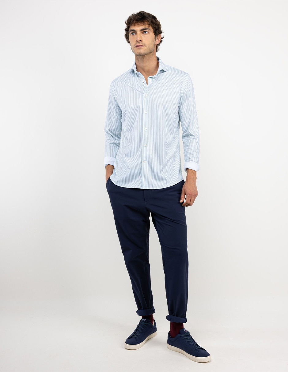 Camisa casual manga larga para hombre 2