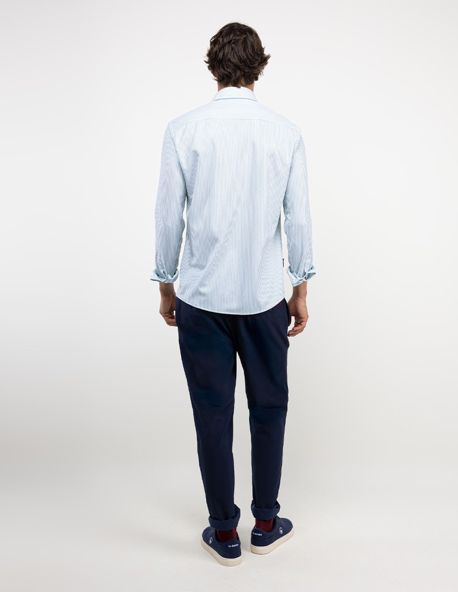 Camisa casual manga larga para hombre 4