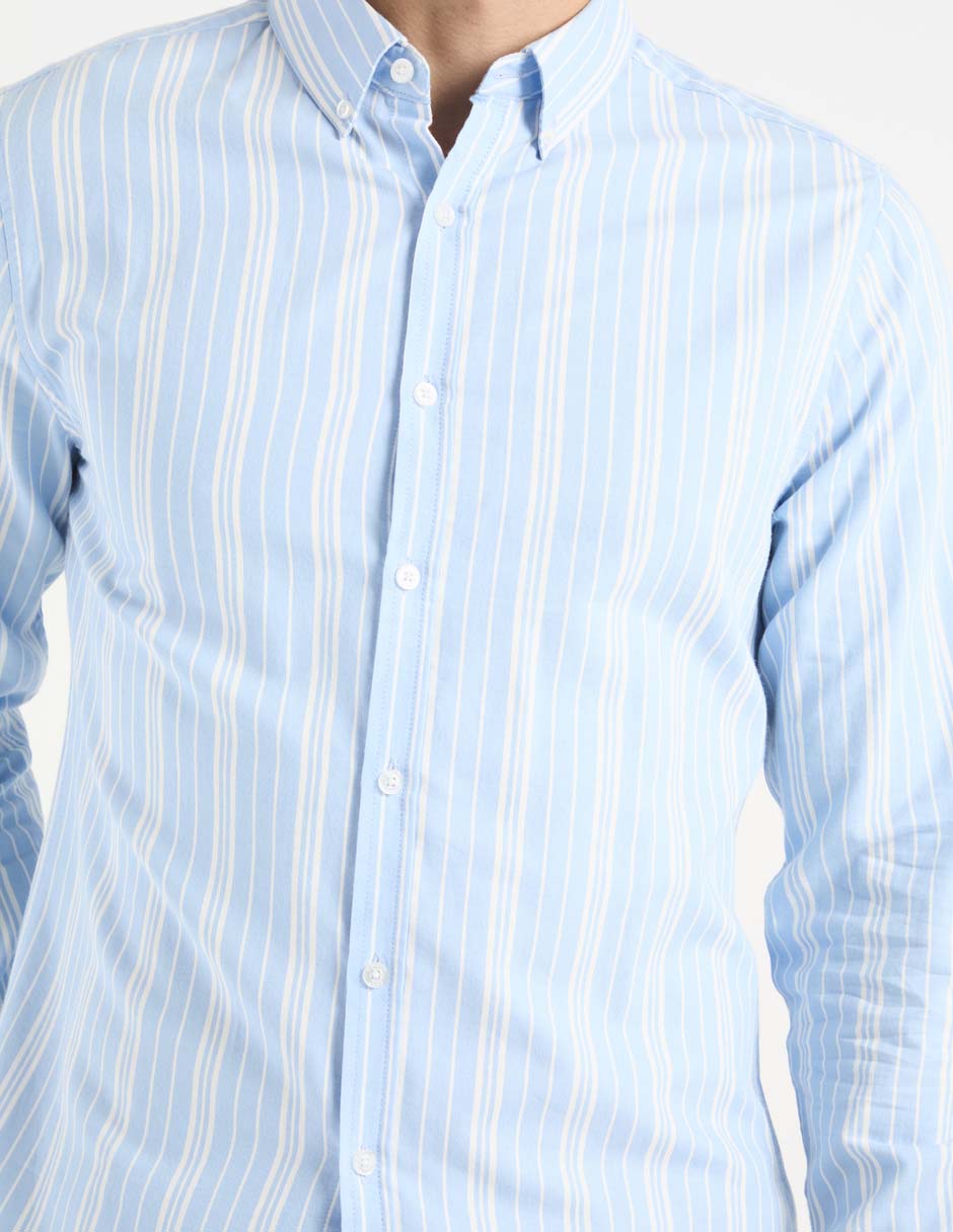 Camisa casual de algodón manga larga para hombre 4