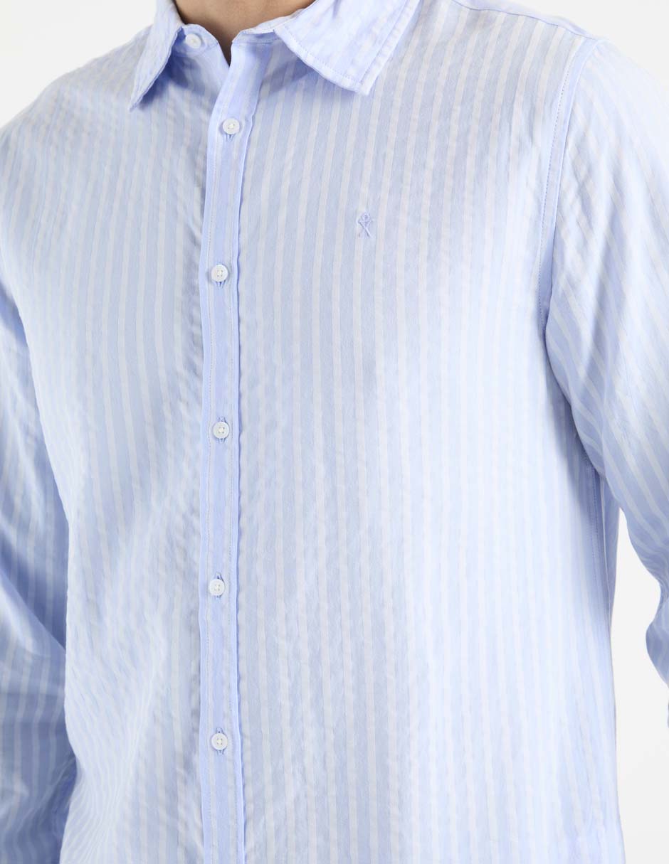 Camisa casual manga larga para hombre 4