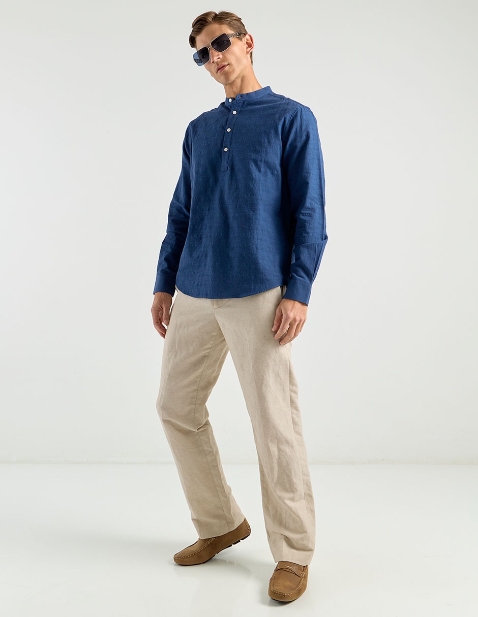 Camisa casual de algodón manga larga para hombre 3