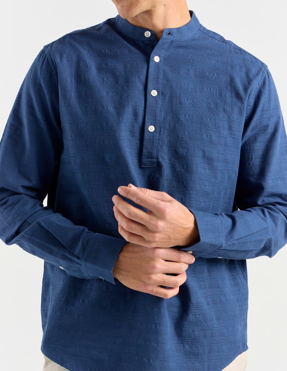 Camisa casual de algodón manga larga para hombre 5