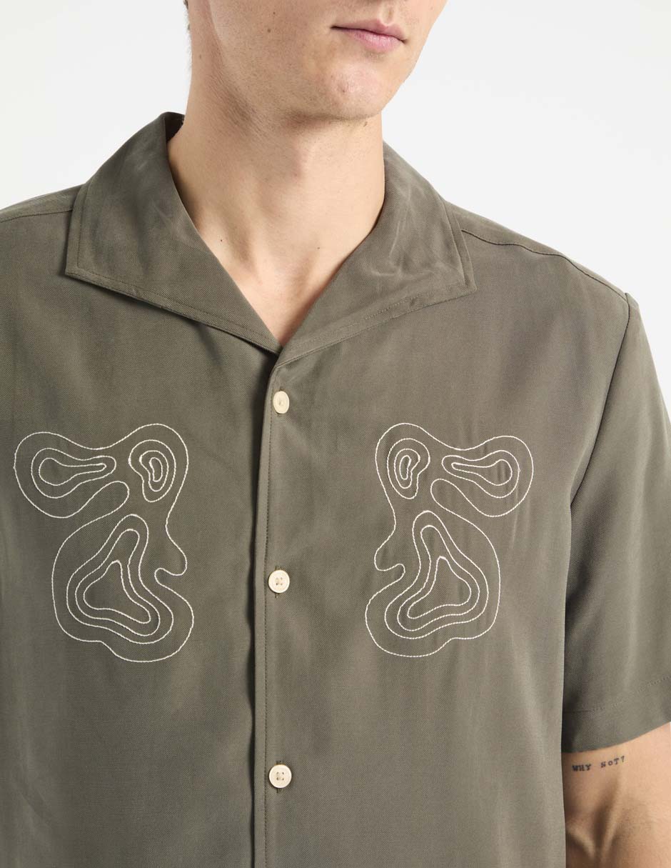 Camisa casual de algodón manga corta para hombre 4