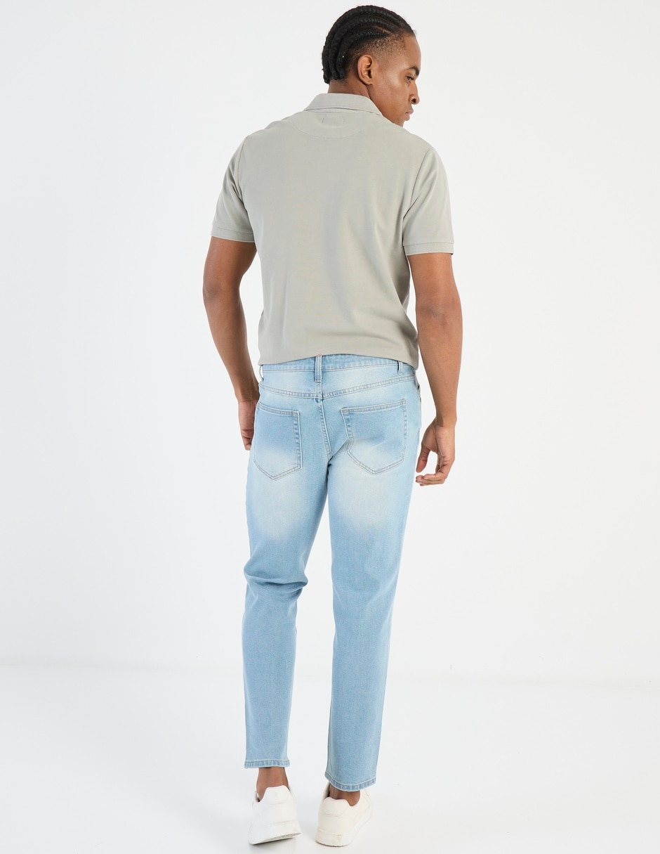 Jeans slim deslavado para hombre 2