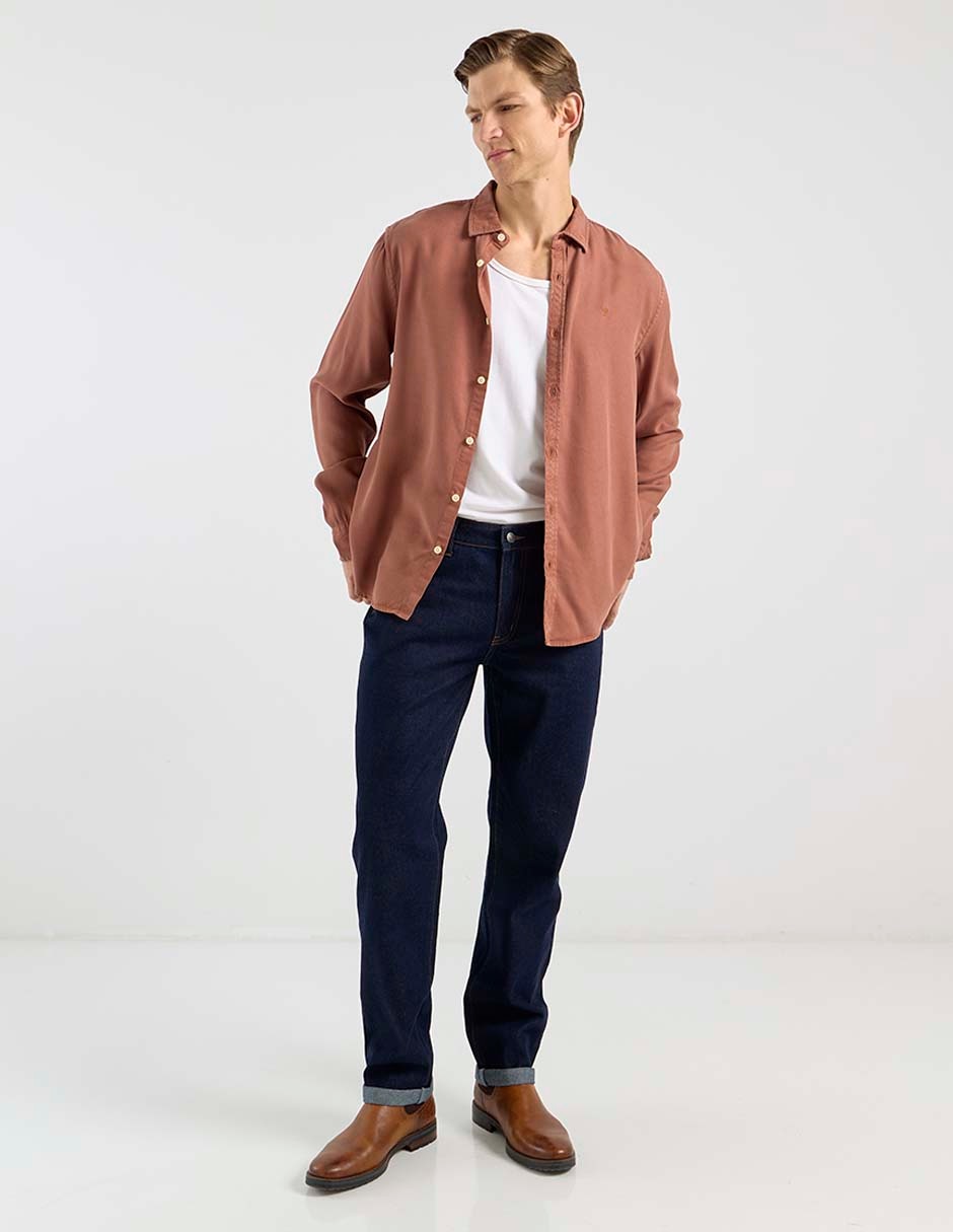 Sobrecamisa casual de algodón manga larga para hombre 3