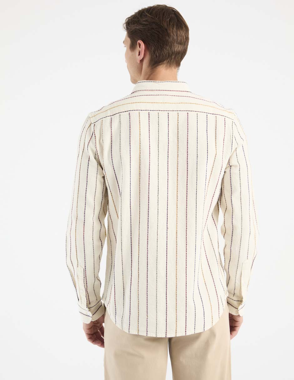 Camisa casual de algodón manga larga para hombre 2
