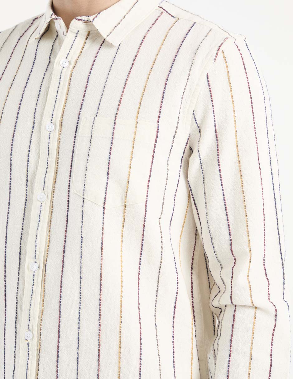 Camisa casual de algodón manga larga para hombre 4