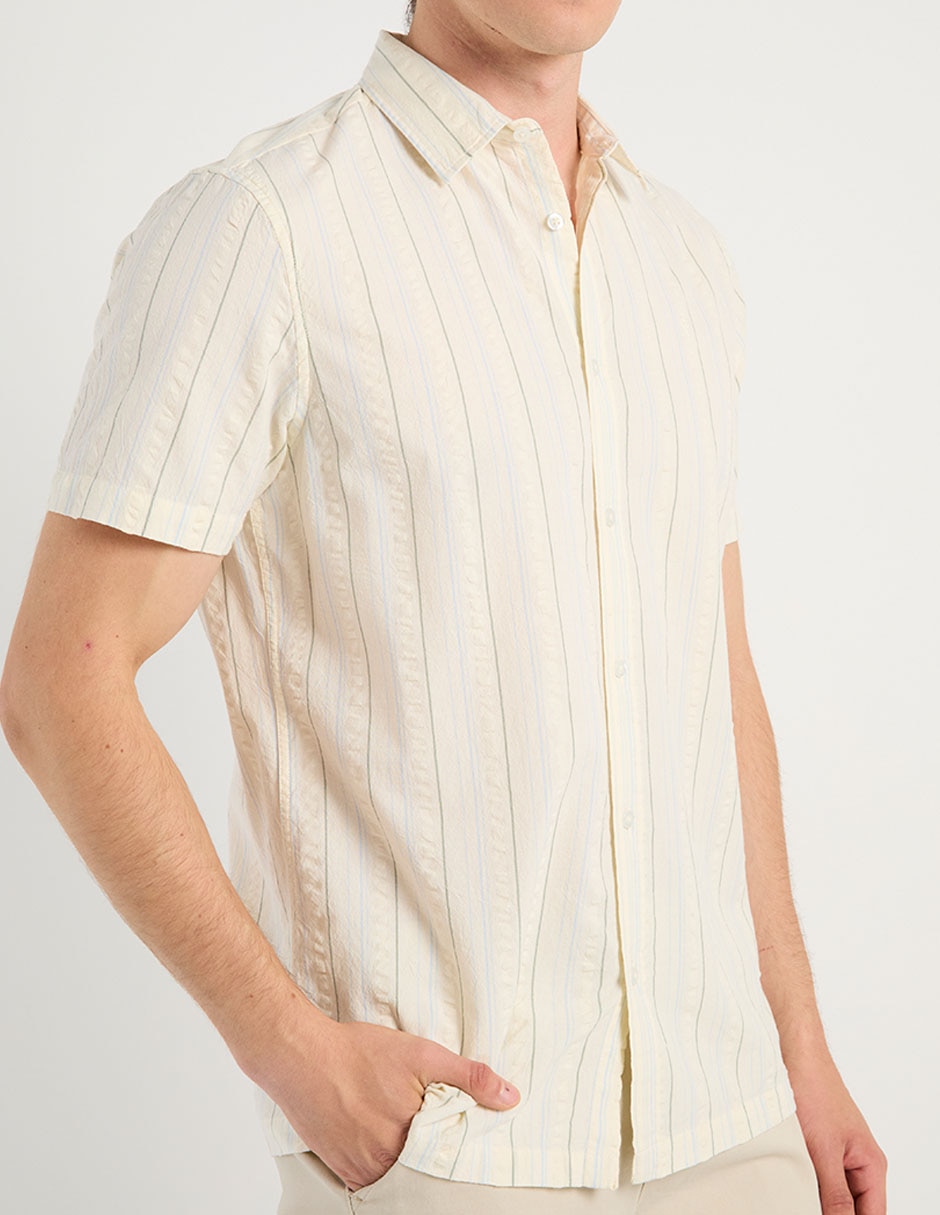 Camisa casual de algodón manga corta para hombre 5