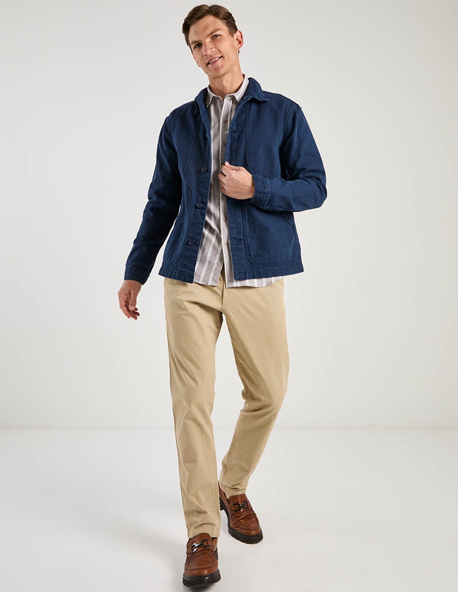 Chamarra denim con bolsillos para hombre 3