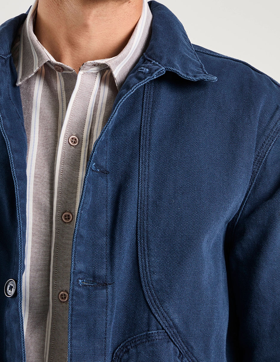 Chamarra denim con bolsillos para hombre 4