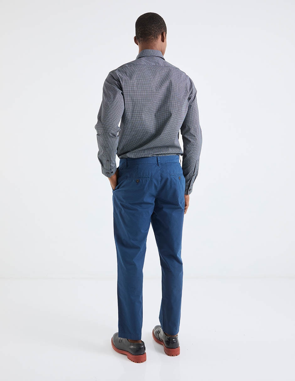 Pantalón casual chino straight de algodón para hombre 2