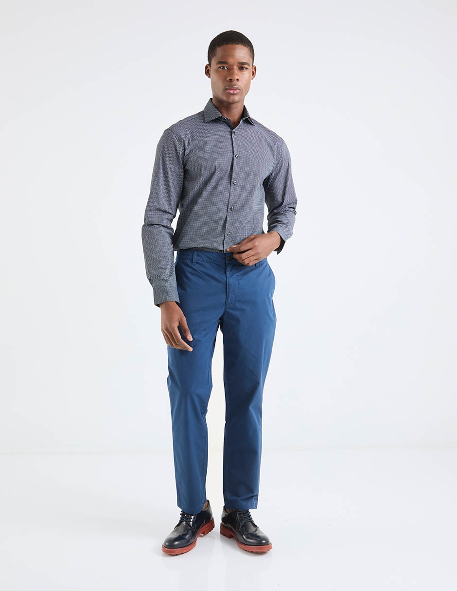 Pantalón casual chino straight de algodón para hombre 3
