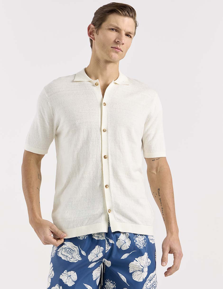 Camisa casual de algodón manga corta para hombre Camisa casual de algodón manga corta para hombre