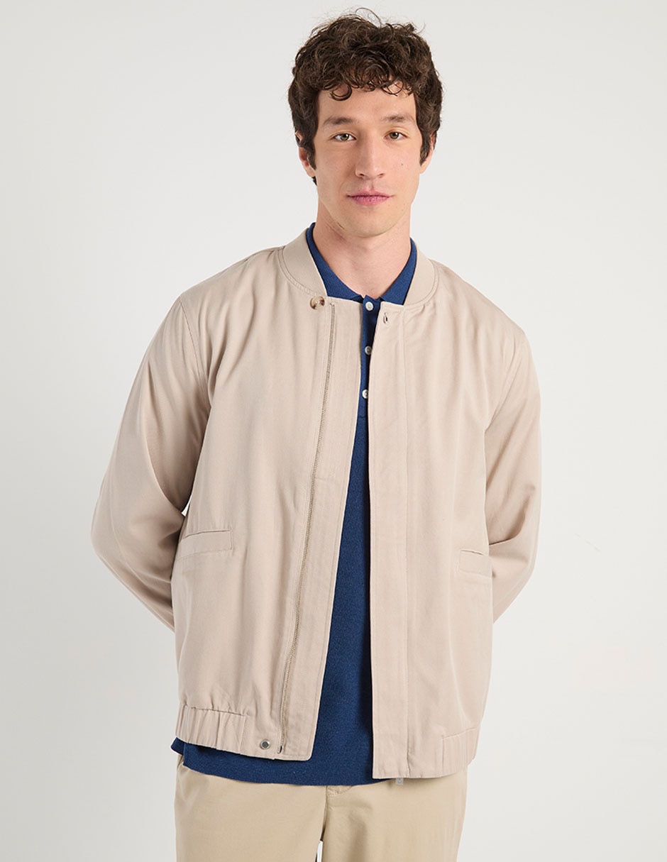 Chamarra bomber de algodón con bolsillos para hombre Chamarra bomber de algodón con bolsillos para hombre