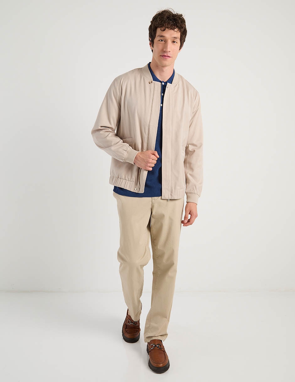 Chamarra bomber de algodón con bolsillos para hombre 7