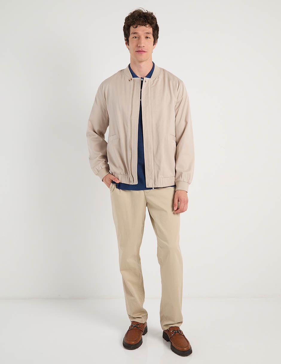 Chamarra bomber de algodón con bolsillos para hombre 8