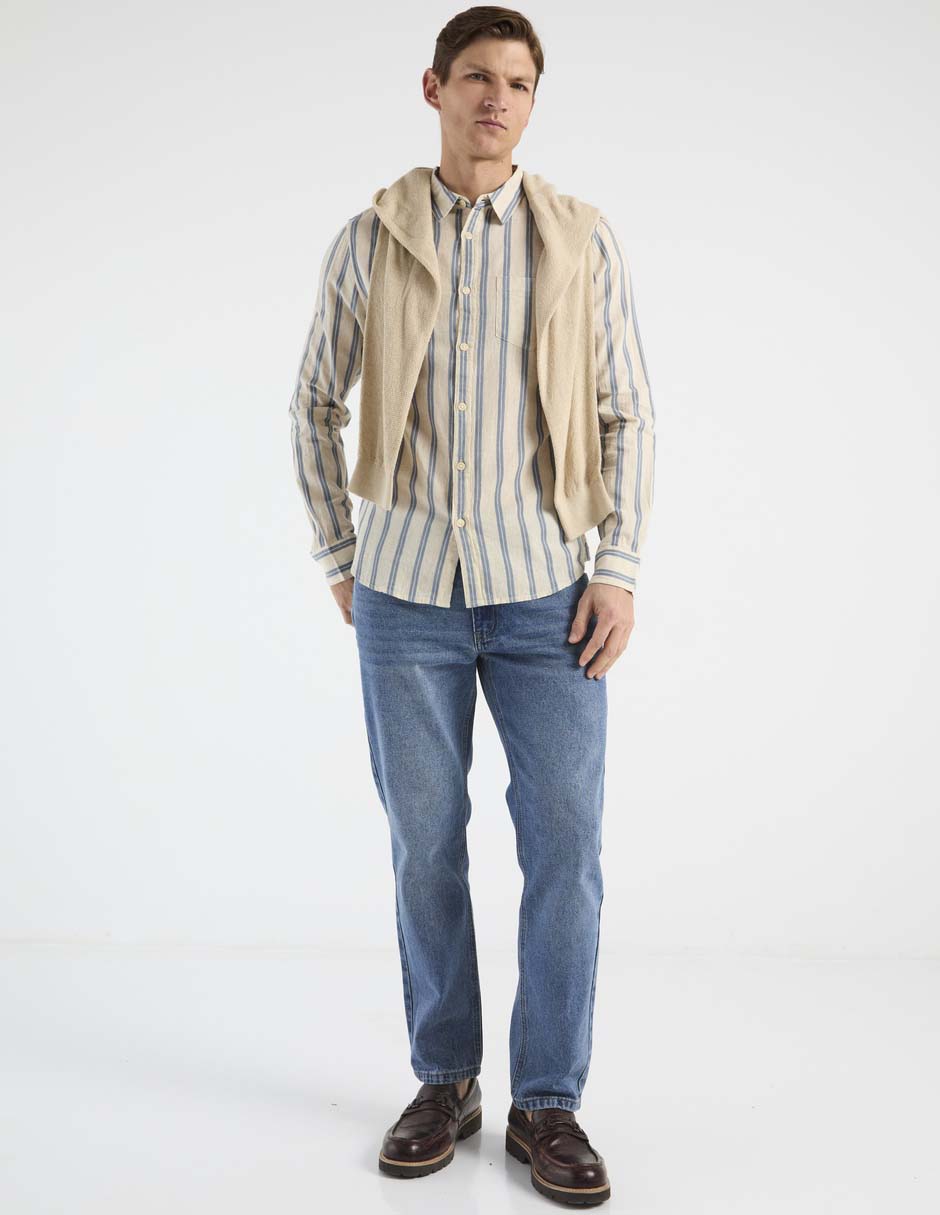 Camisa casual de algodón manga larga para hombre 3