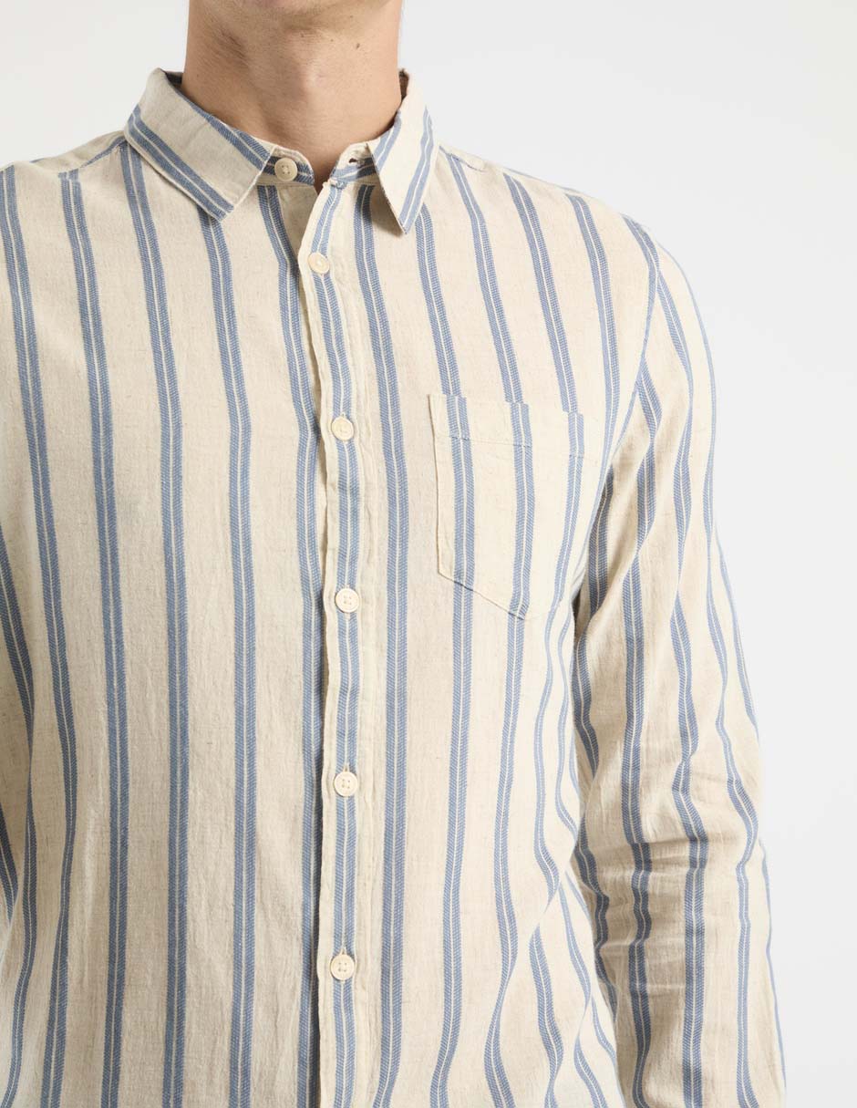 Camisa casual de algodón manga larga para hombre 4
