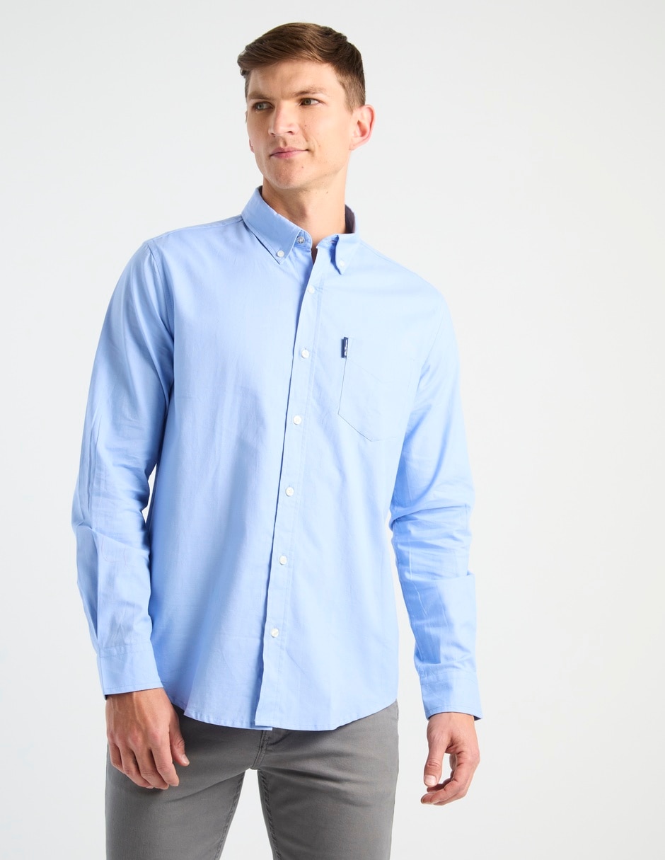 Camisa casual de algodón manga larga para hombre Camisa casual de algodón manga larga para hombre