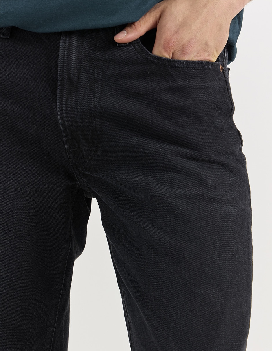 Jeans straight lavado obscuro para hombre 5