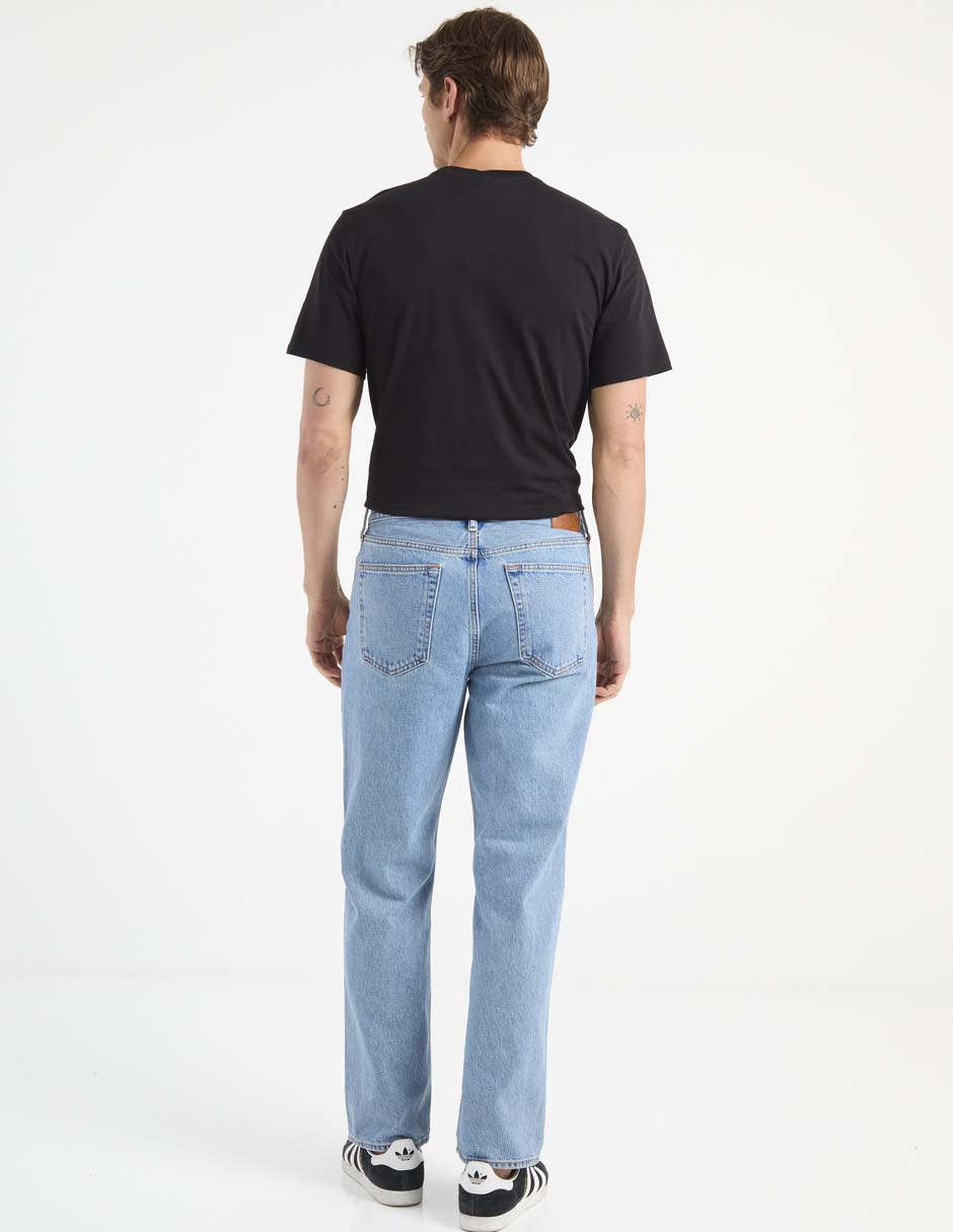 Jeans straight lavado claro para hombre 2