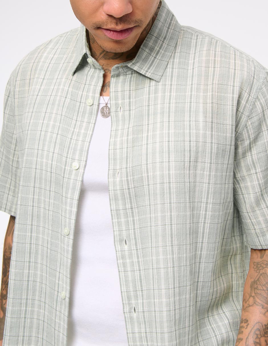 Camisa casual de algodón manga corta para hombre 3