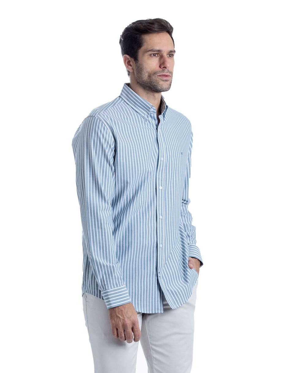 Camisa casual de algodón manga larga para hombre 4