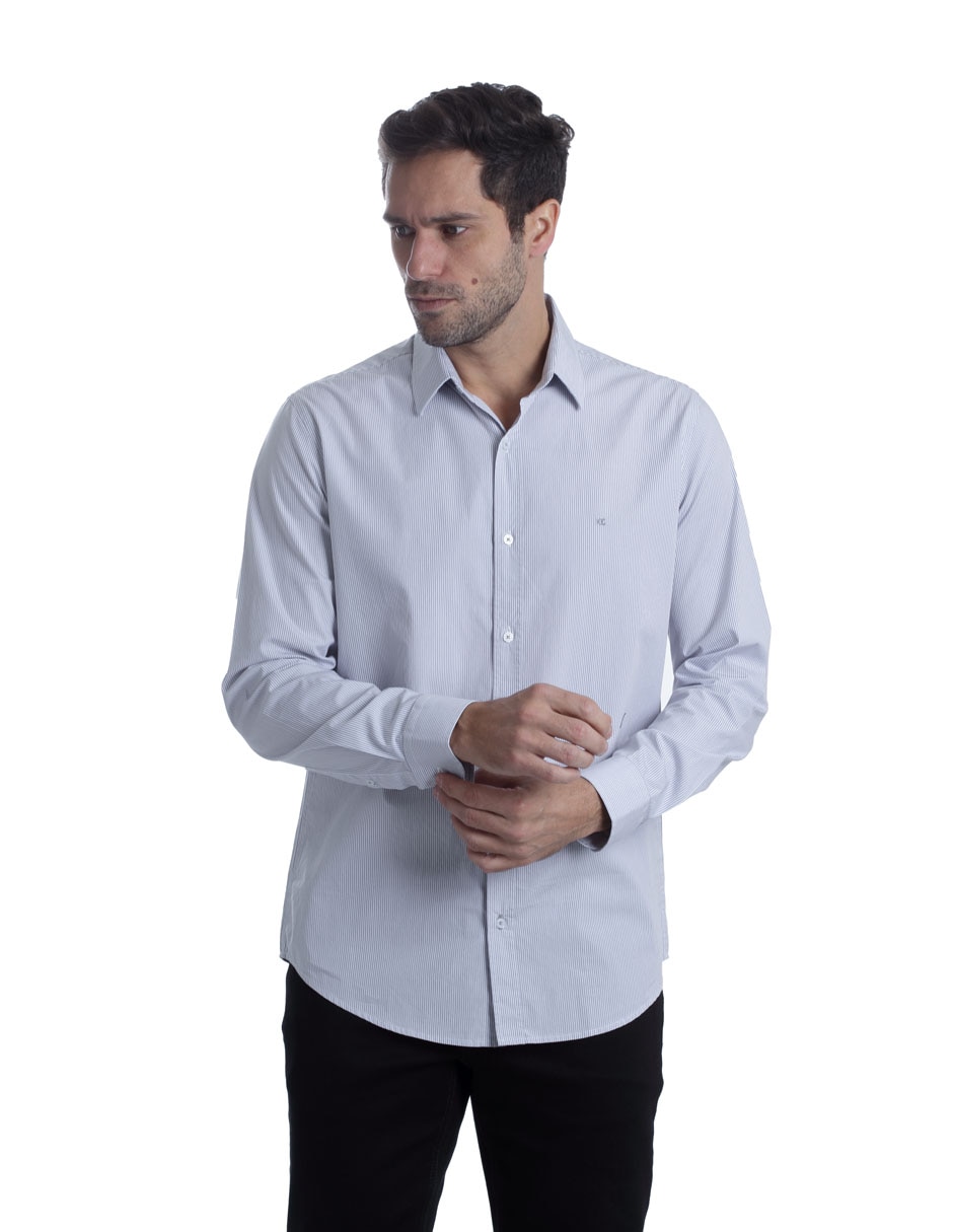 Camisa casual de algodón manga larga para hombre